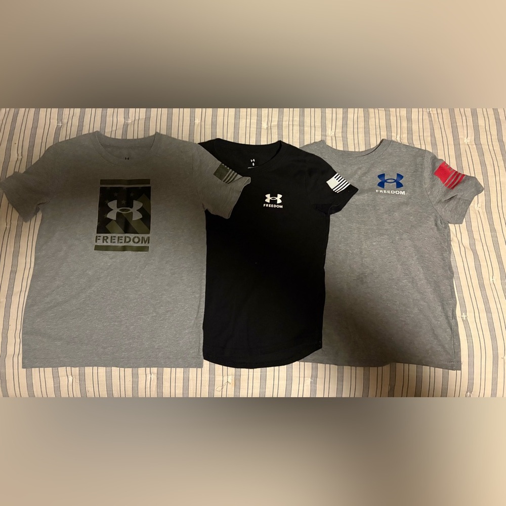 Under Armour Kids Freedom Tees - Black and Gray